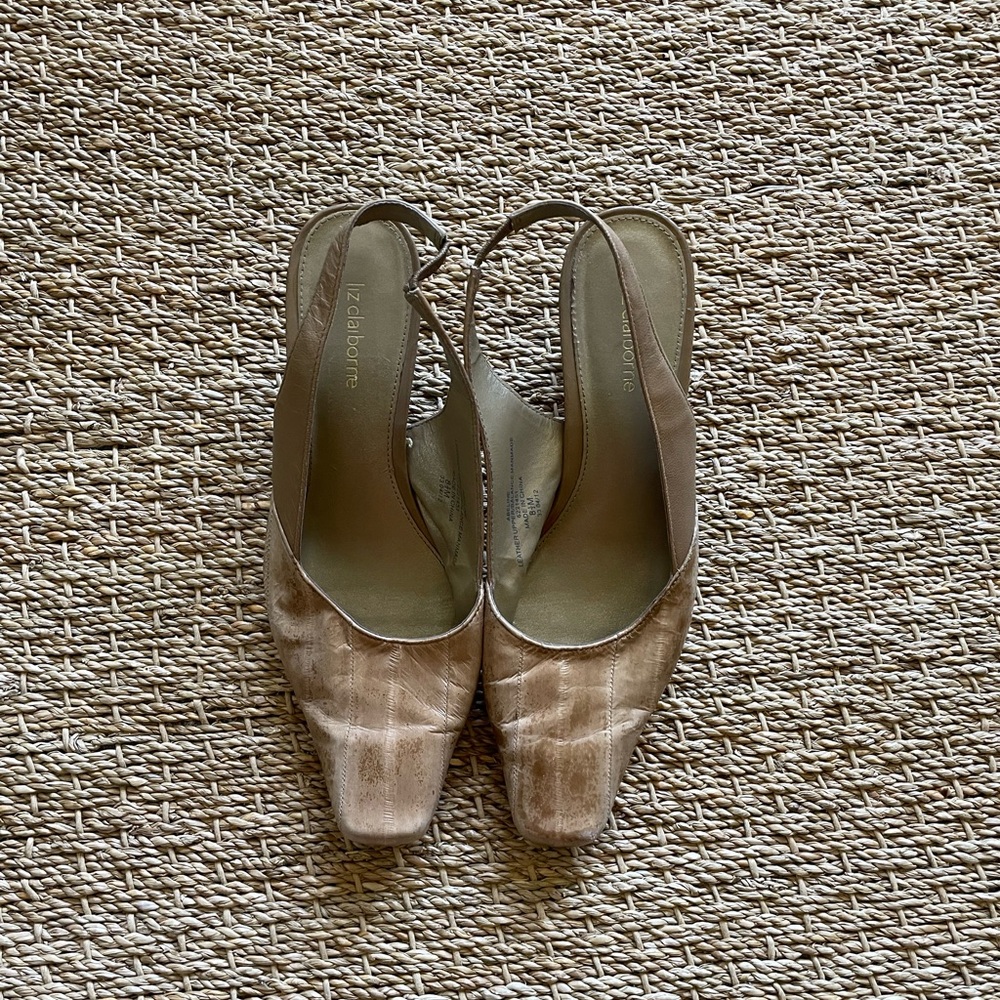 Vintage Liz Claiborne slingback leather heels